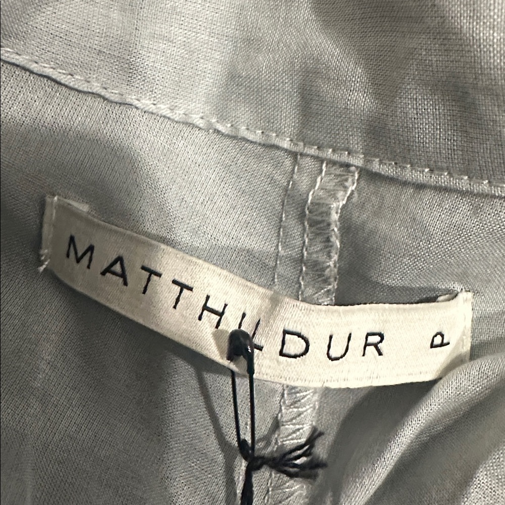 matthildur green long sleeve tunic button up shirt avant garde lagenlook NWT - Picture 6 of 10